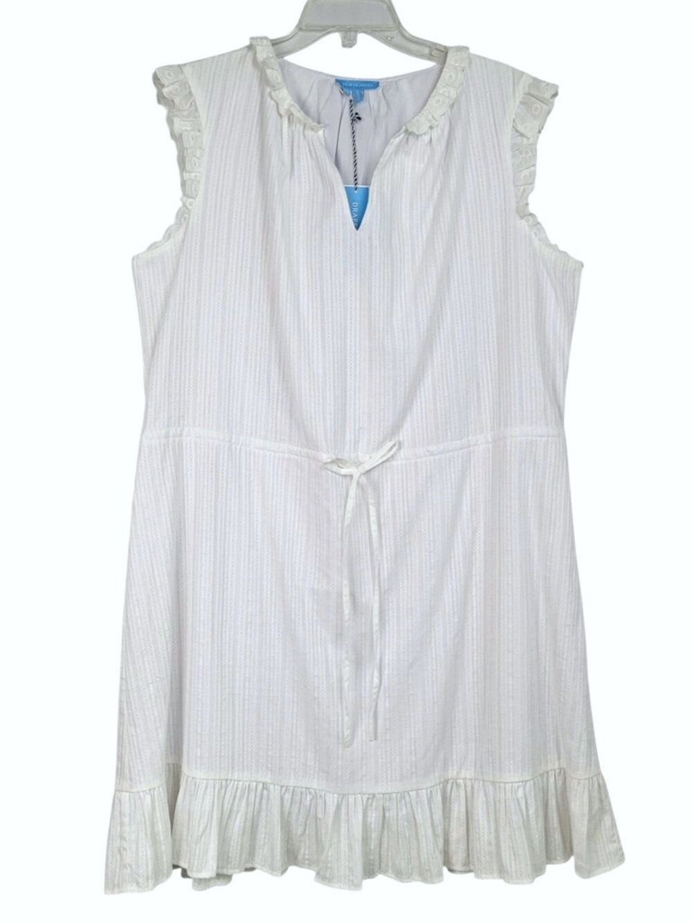 Draper James Jacquard Popover Dress Women's XXL White Eyelet Minimalist Coastal